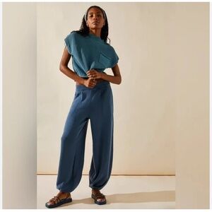 Free People - Freya Sweater Set - Blue - Top L - Pants M